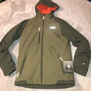 O'Neill Snow Jacket Youth Size 14 Green Hooded Ski Snowboard 10K Waterproof Coat